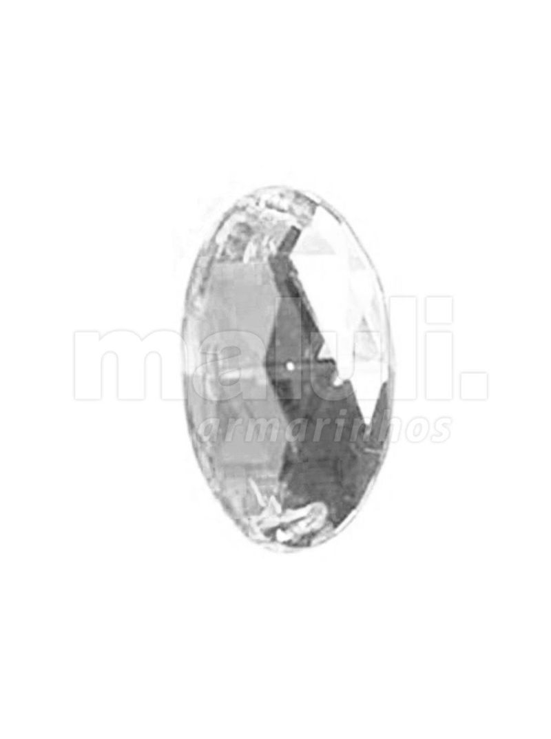 Chaton Oval de Acrilico 2FE 10x14mm cor prata