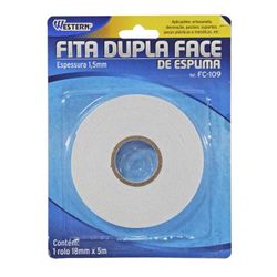 Fita Dupla Face Western FC109 18mm 5 Metros