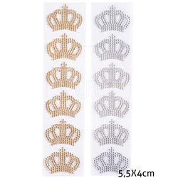 Cartela de Strass de Coroa 4cm Luli com 6un