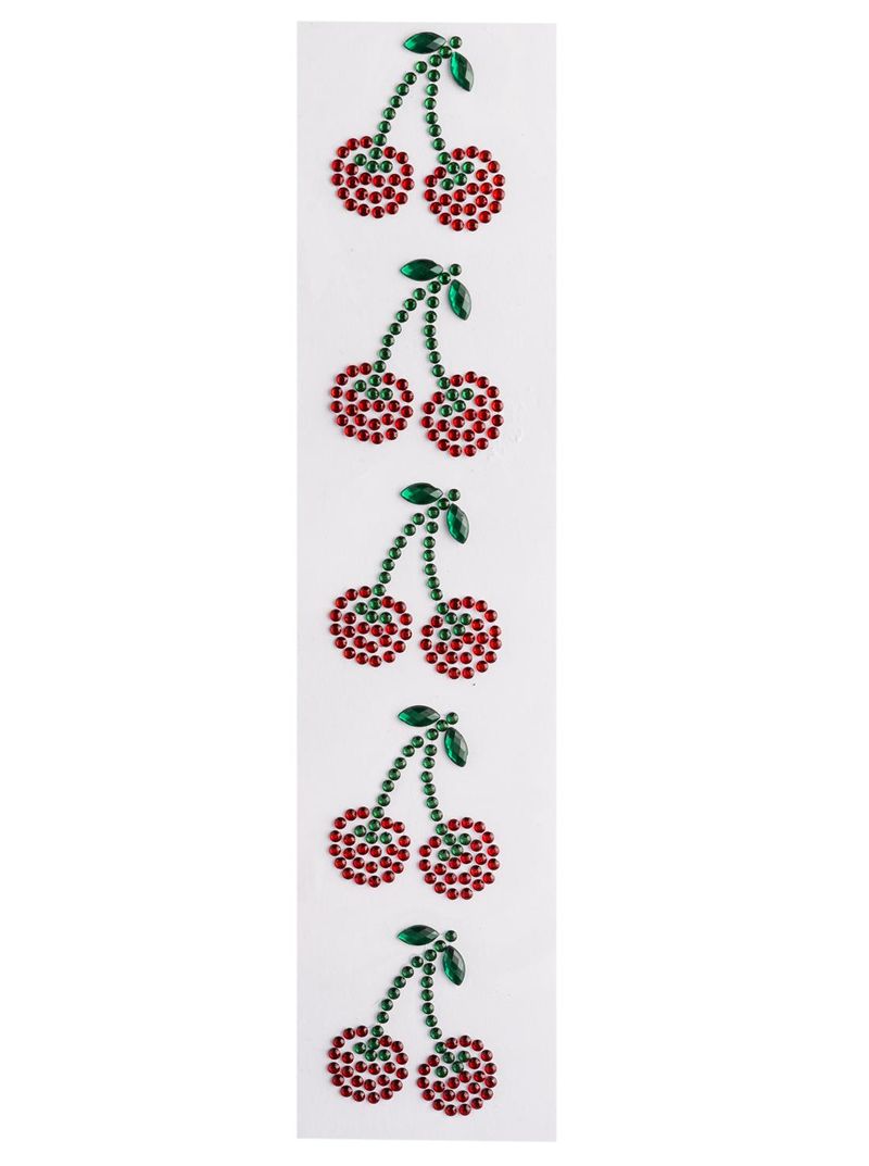 -Cartela de Strass de Cereja 0,8cm Luli ST-1 com 5un