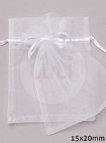 Saco de Organza Luli Branco 15x20mm