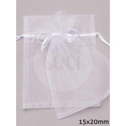 Saco de Organza Luli Branco 15x20cm 10un