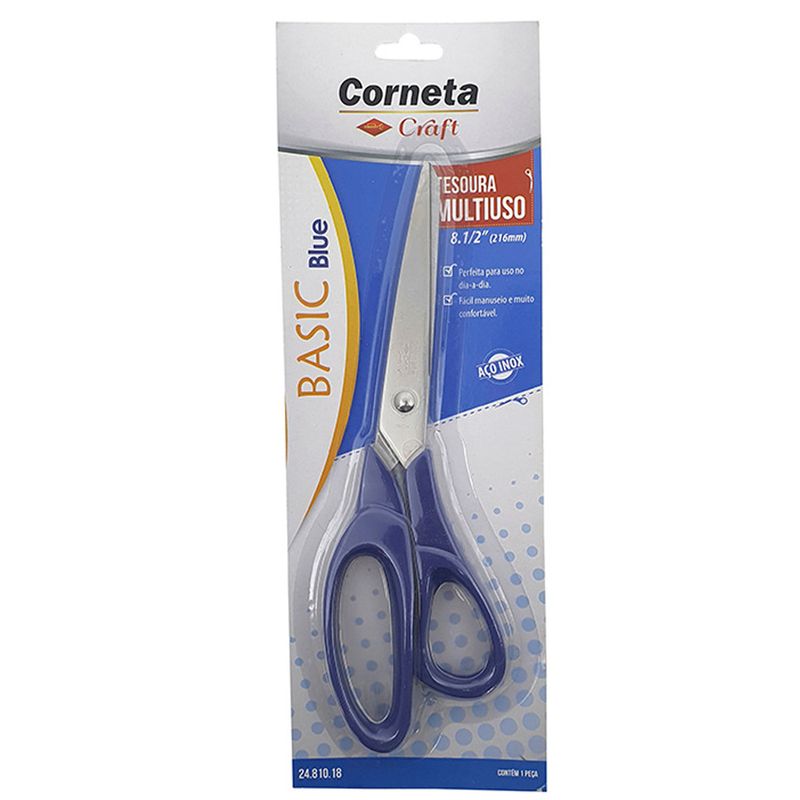 Tesoura Corneta Multiuso Basic 21,6cm