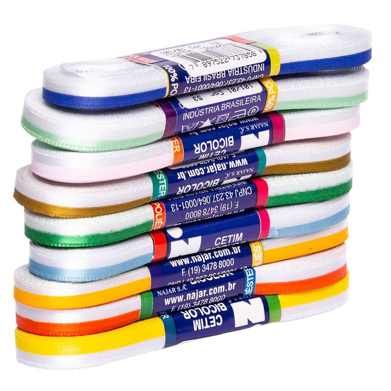 Fita de Cetim Bicolor Najar 7mm