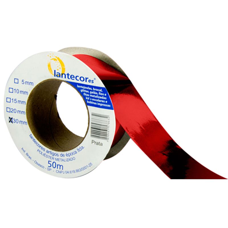 Fita Metaloide Lantecor 10mm vermelho