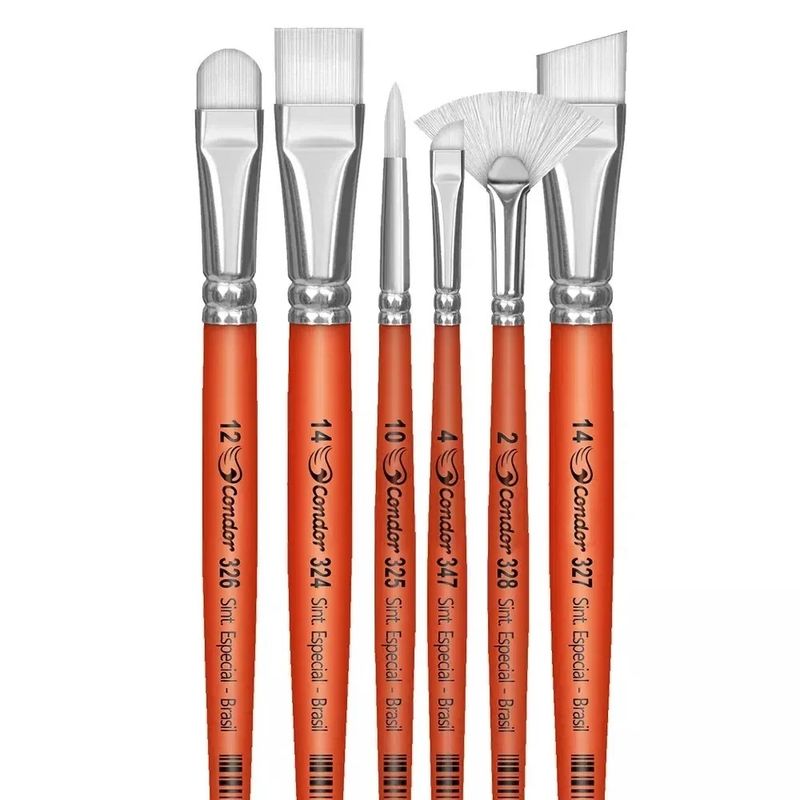 Kit de Pincel para Pintura em Tecido Condor 595 6un