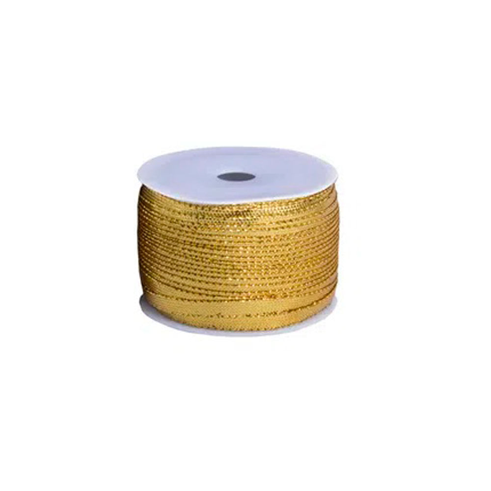 Cadarço Metalizado Aquarela 3mm dourado