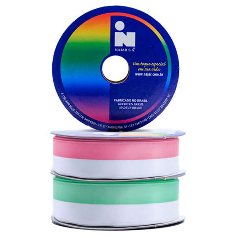 Fita de Cetim Bicolor Najar 7mm