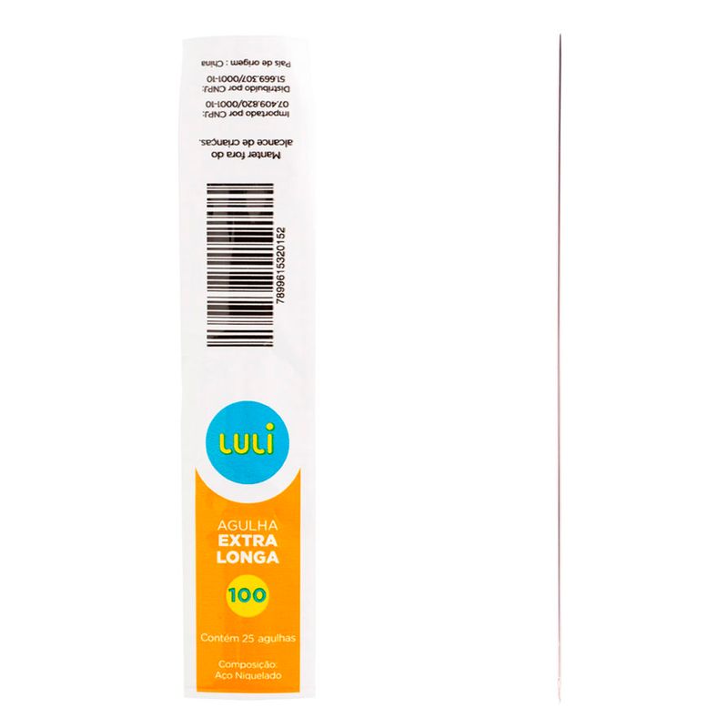 Agulha de Mao Luli Extra Longa N°100