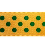 Fita de Cetim Estampada Aquarela FCEB 38mm  amarelo e verde