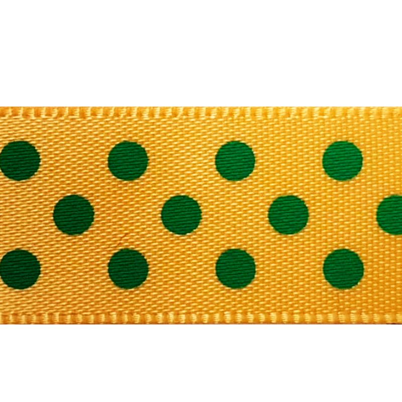 Fita de Cetim Estampada Aquarela FCEB 38mm  amarelo e verde