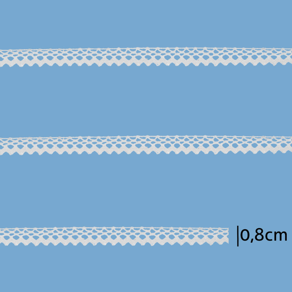 Renda de Algodao Paraiba 493620 0,8cm Peca com 20 Metros
