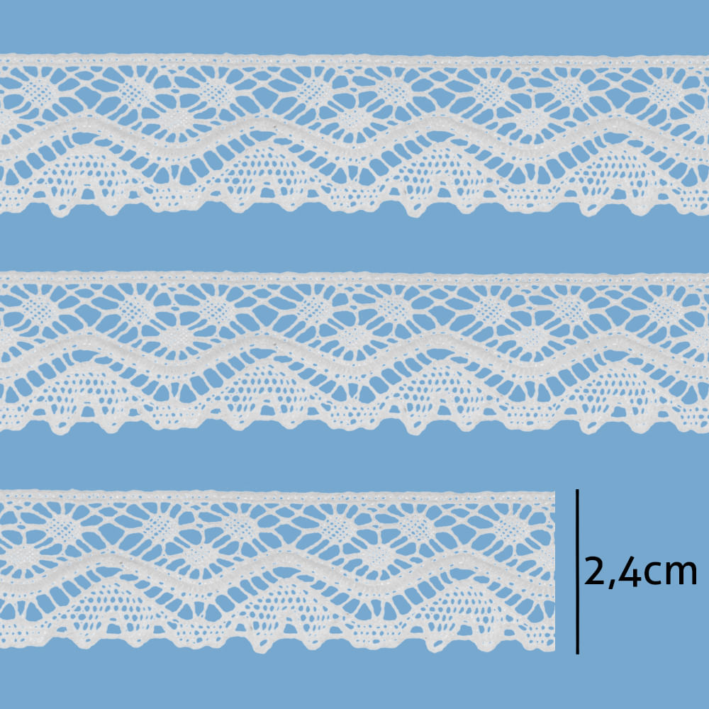 Renda de Algodao Paraiba 477444 2,4cm Peca com 20 Metros