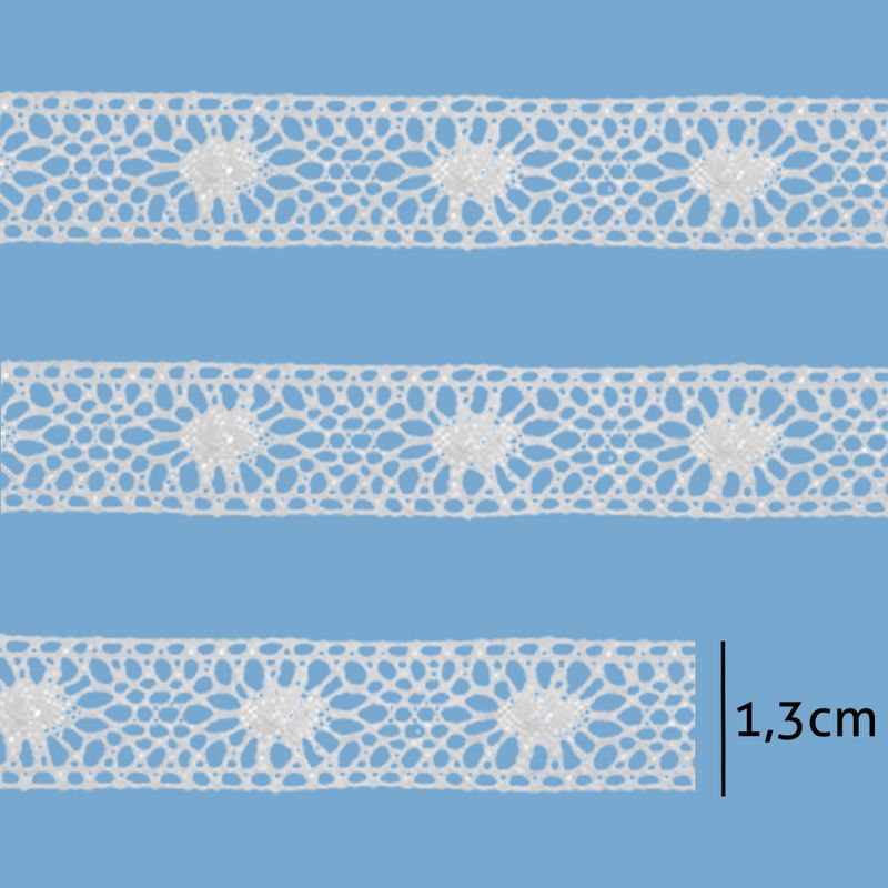Renda de Algodao Paraiba 406328 1,3cm Peca com 20 Metros