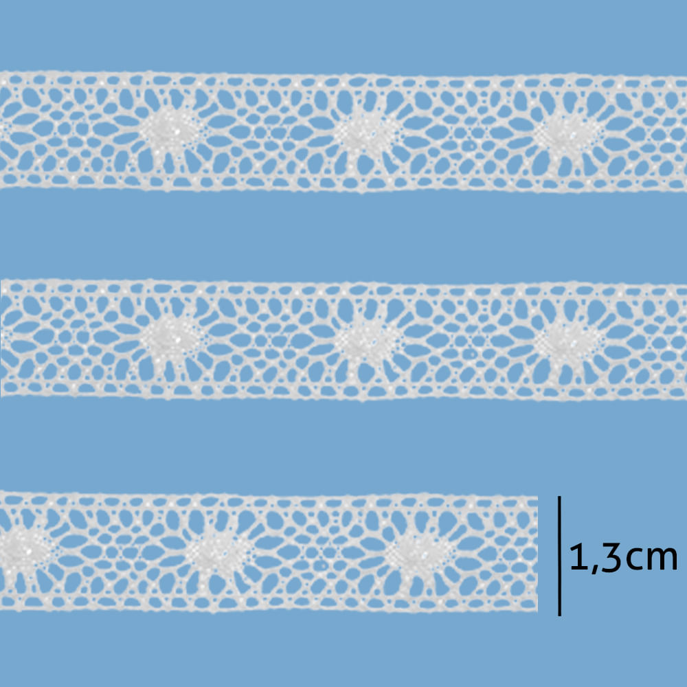 Renda de Algodao Paraiba 406328 1,3cm Peca com 20 Metros