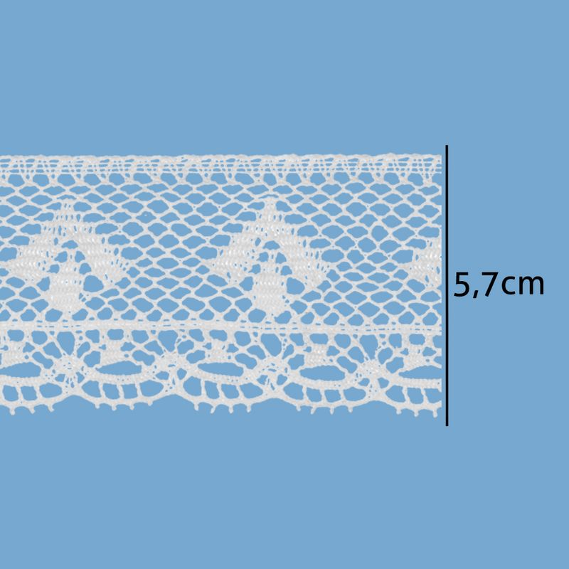 Renda de Algodao Paraiba 121252 5,7cm Peca com 20 Metros