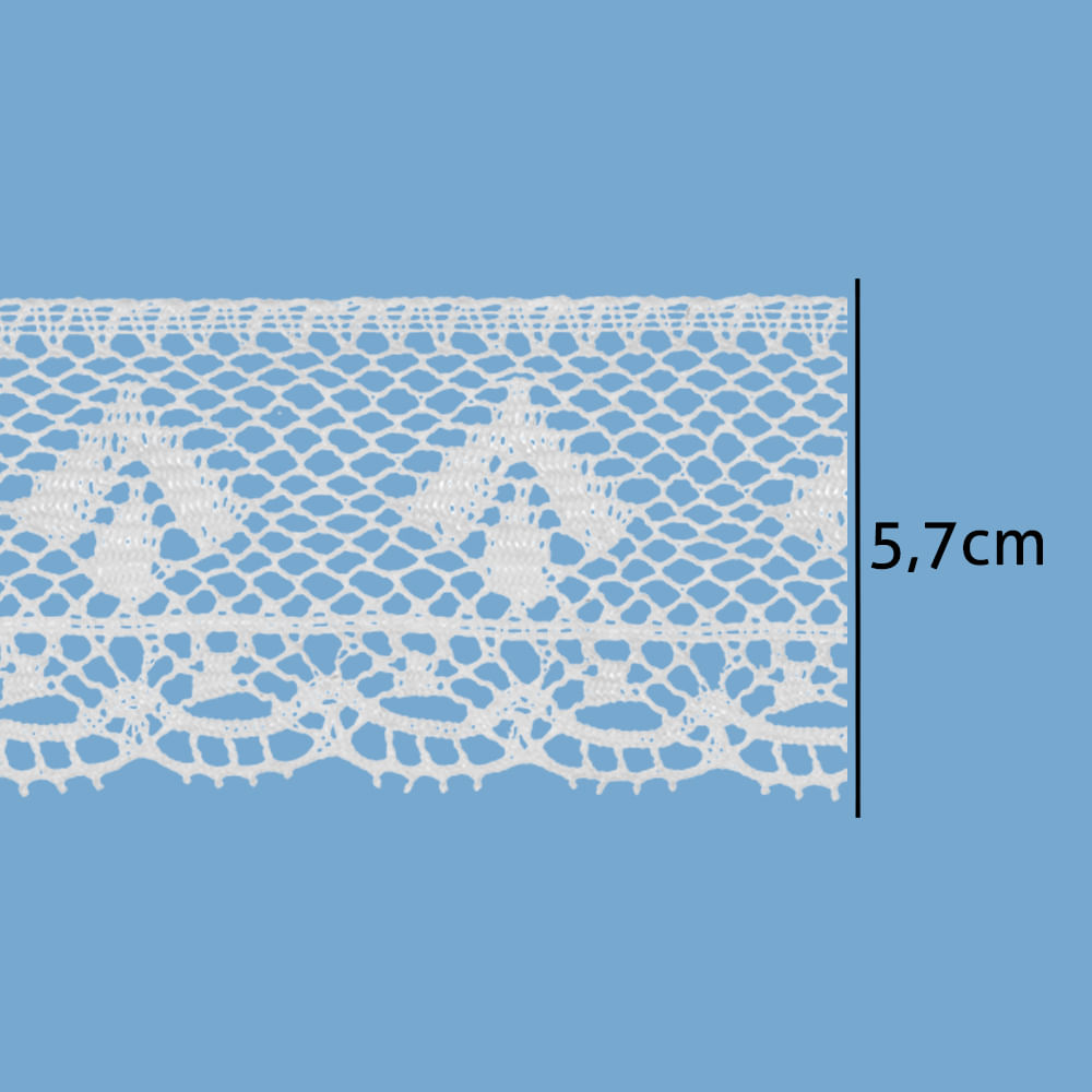 Renda de Algodao Paraiba 121252 5,7cm Peca com 20 Metros
