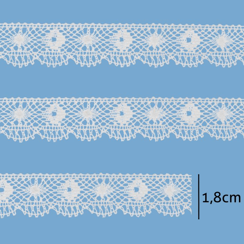 Renda de Algodao Paraiba 430636 1,8cm Peca com 20 Metros