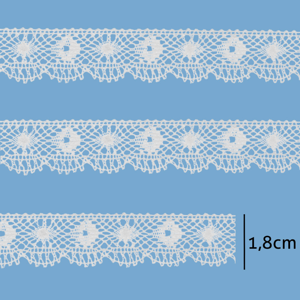 Renda de Algodao Paraiba 430636 1,8cm Peca com 20 Metros