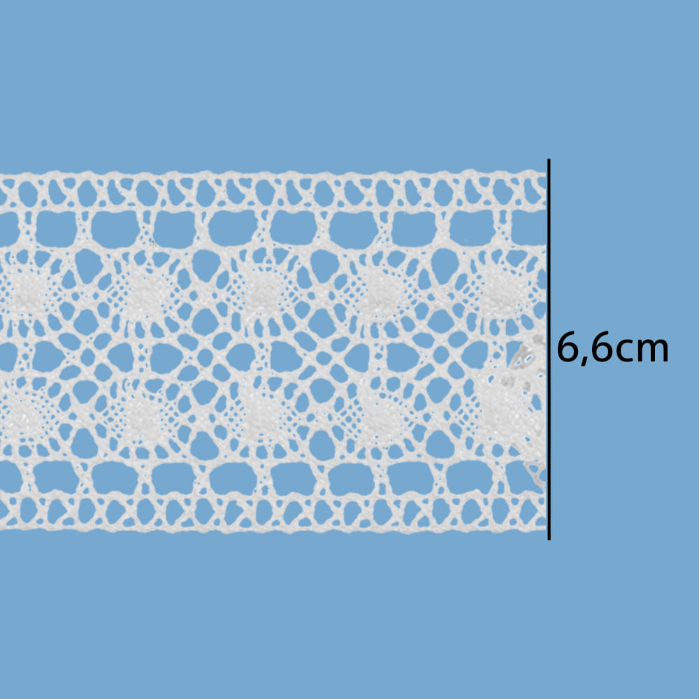 Renda de Algodao Paraiba 120552 6,6cm Peca com 20 Metros