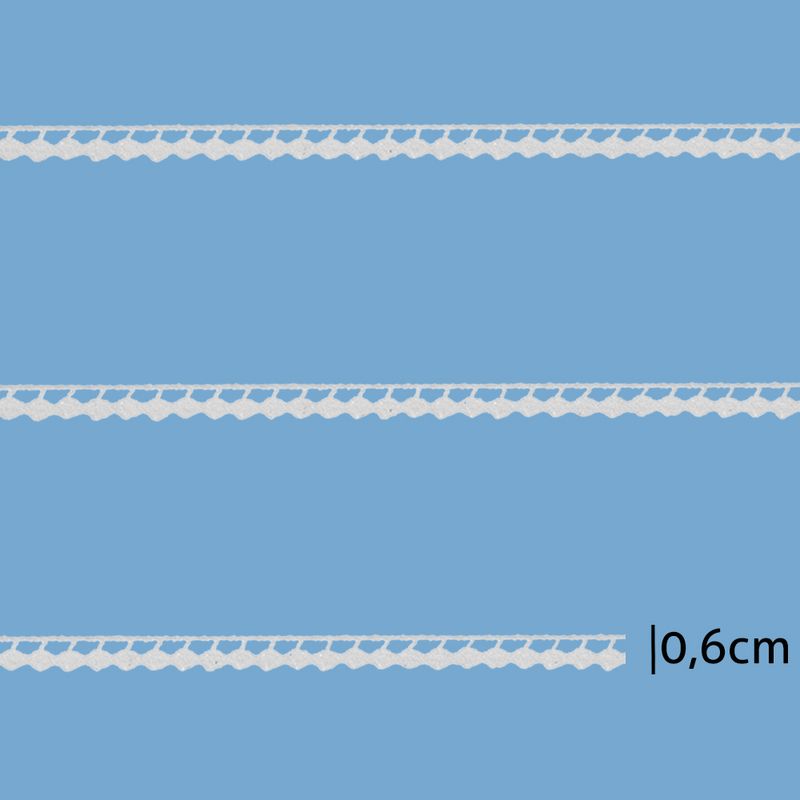 Renda de Algodao Paraiba 493412 0,6cm Peca com 20 Metros