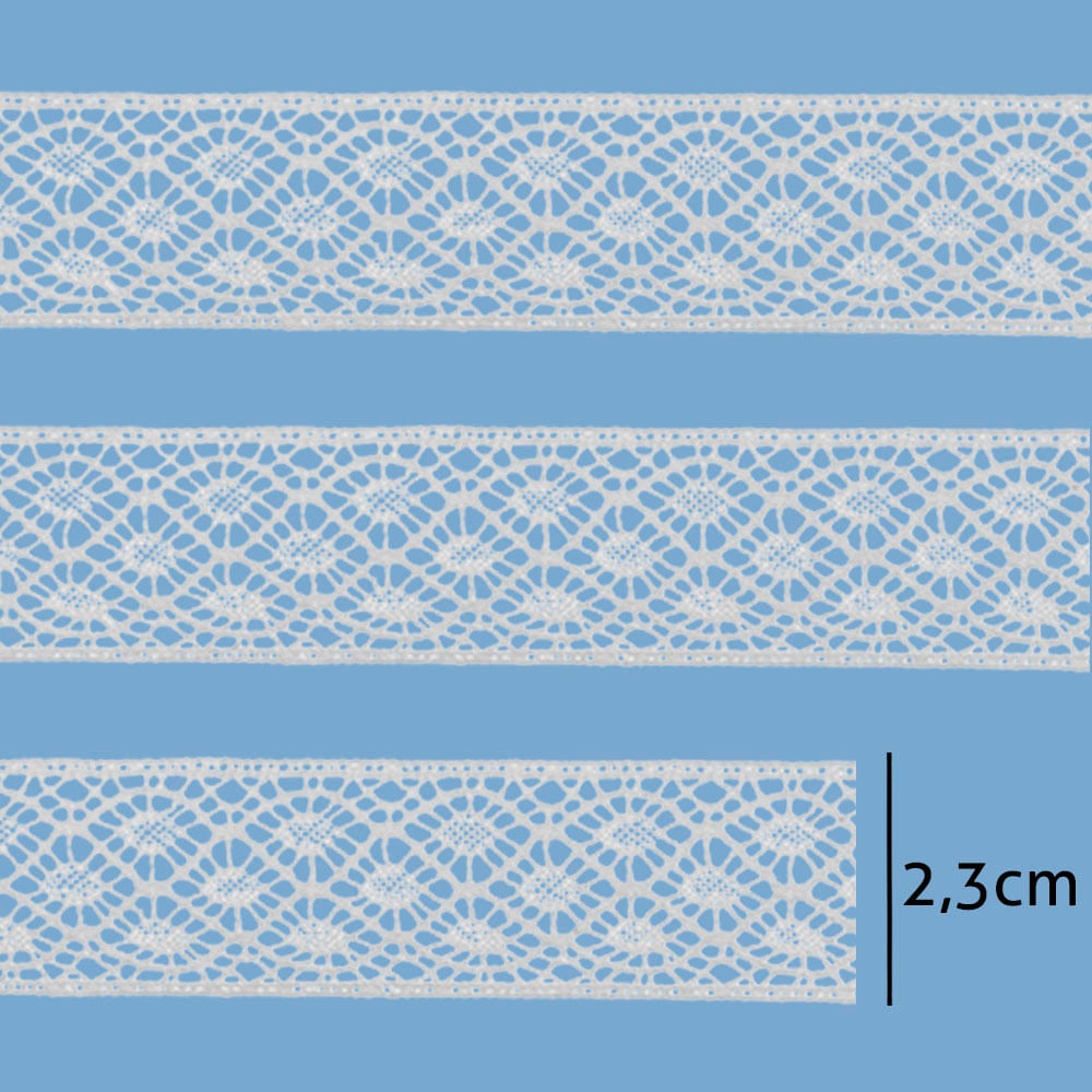 Renda de Algodao Paraiba 466940 2,3cm Peca com 20 Metros
