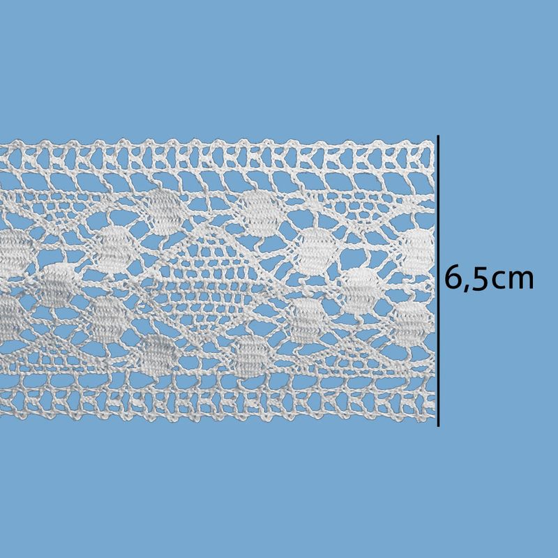 Renda de Algodao Paraiba 140164 6,5cm Peca com 20 Metros