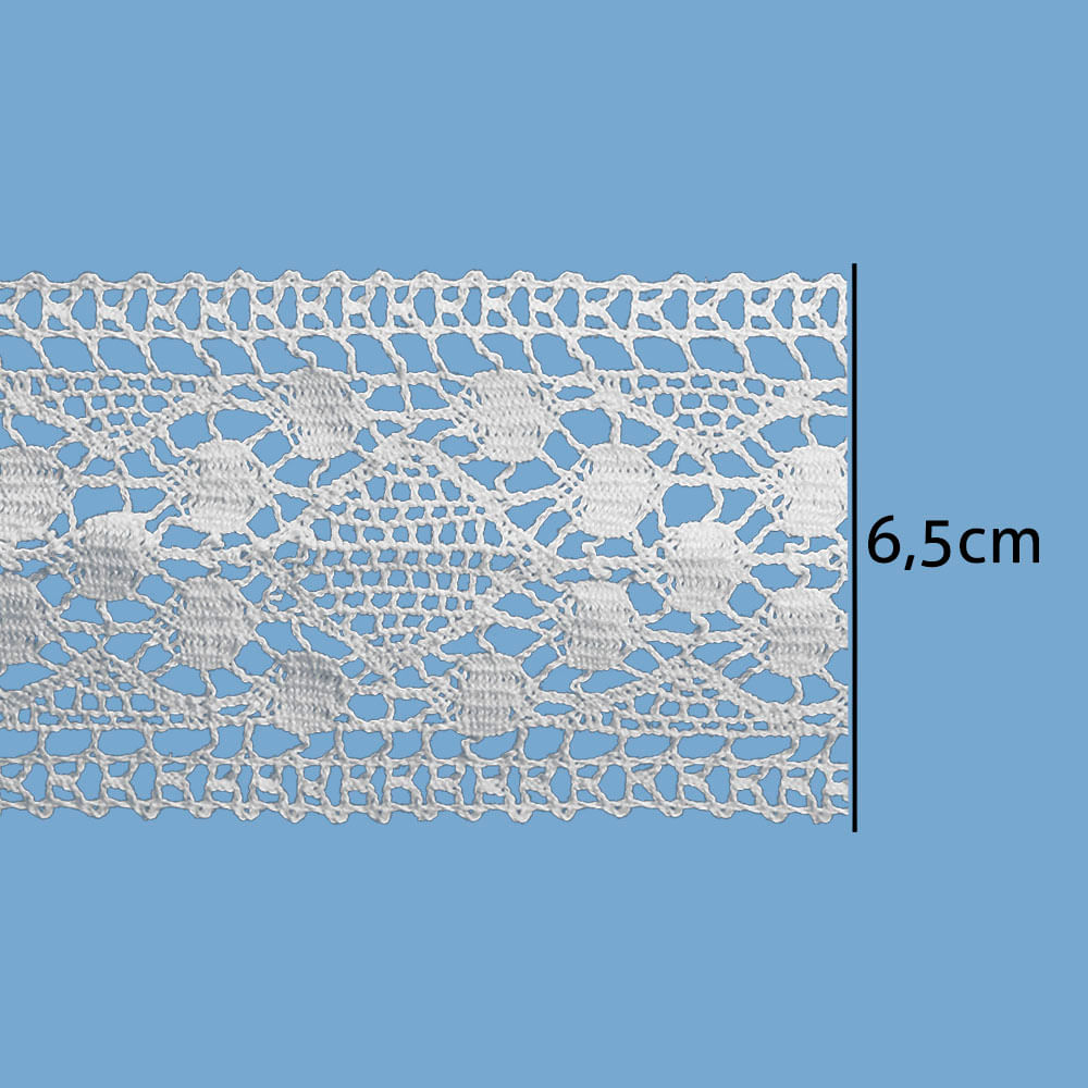 Renda de Algodao Paraiba 140164 6,5cm Peca com 20 Metros
