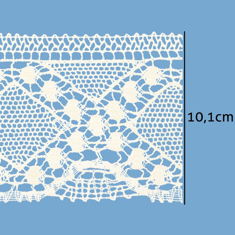 Renda de Algodao Paraiba 140088 10,1cm Peca com 20 Metros