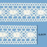Renda de Algodao Paraiba 135140 4,4cm Peca com 20 Metros