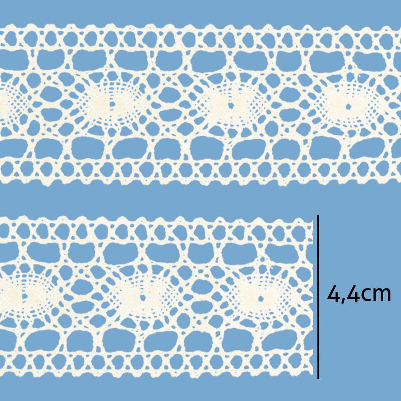 Renda de Algodao Paraiba 135140 4,4cm Peca com 20 Metros