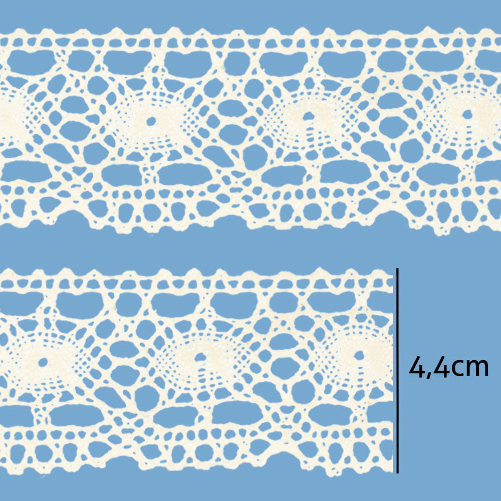Renda de Algodao Paraiba 135044 4,4cm Peca com 20 Metros