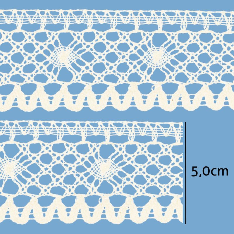 Renda de Algodao Paraiba 123444 5cm Peca com 20 Metros