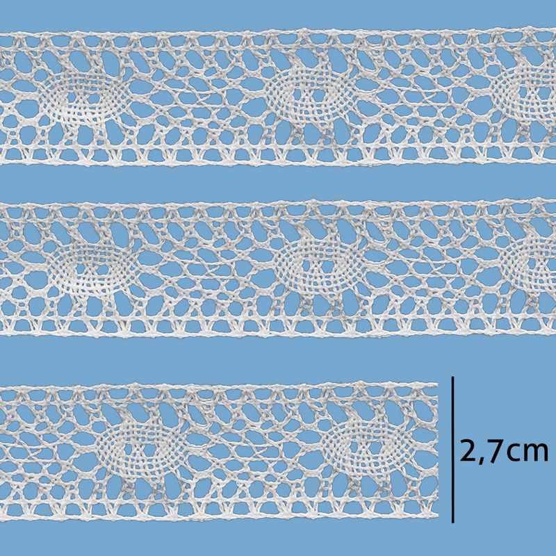 Renda de Algodao Paraiba 121928 2,7cm Peca com 20 Metros