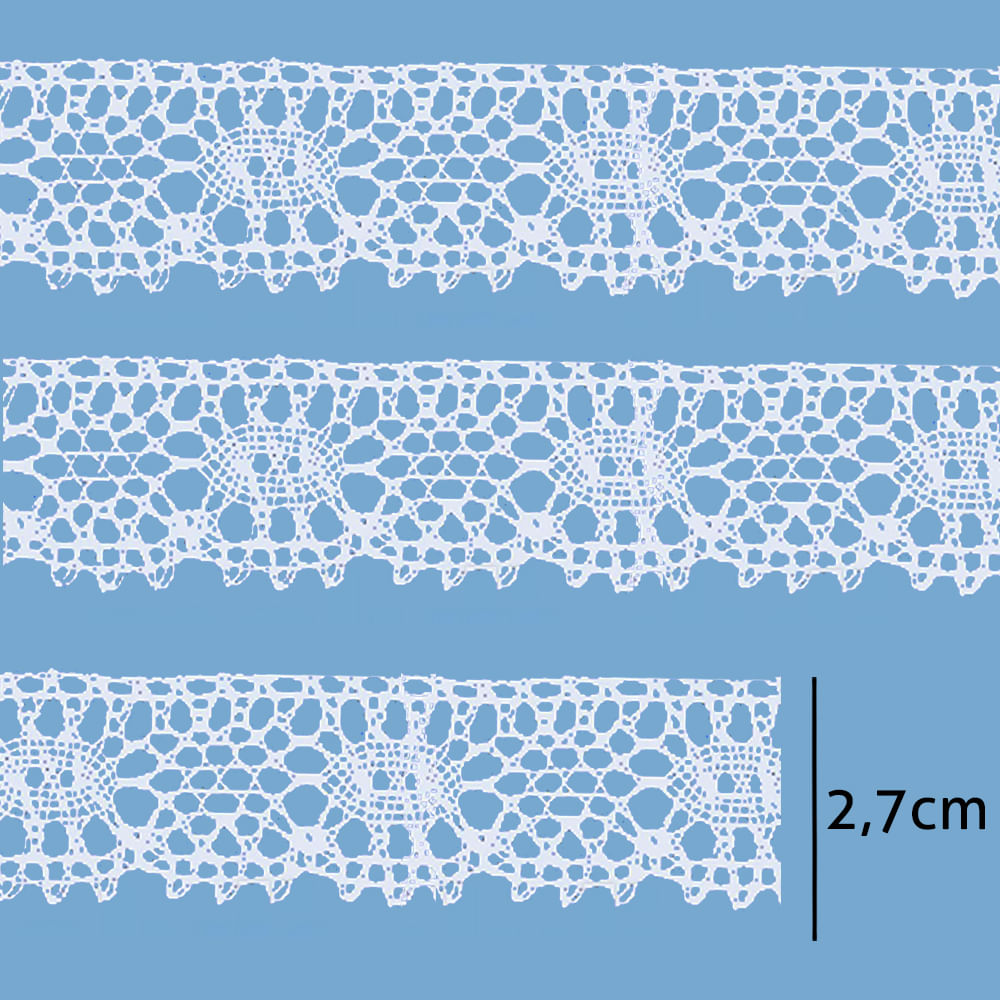 Renda de Algodao Paraiba 121828 2,7cm Peca com 20 Metros