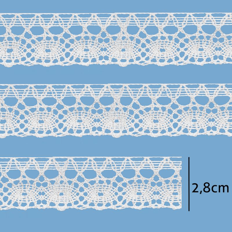 Renda de Algodao Paraiba 120028 2,8cm Peca com 20 Metros