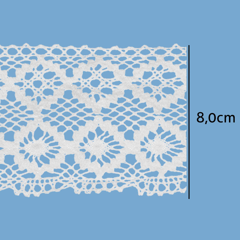 Renda de Algodao Paraiba 1025 5,5cm Peca com 20 Metro