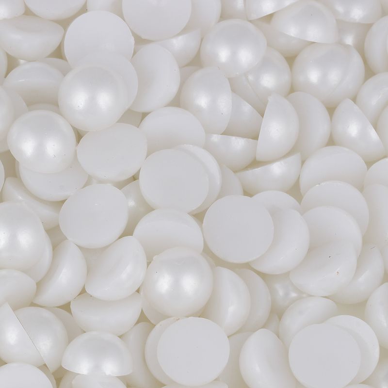 Meia Perola ABS Sem Furo Luli 14mm Branco