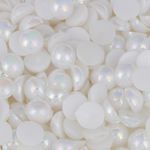 Meia Perola ABS Sem Furo Irisada Luli 14mm Branco Iris