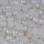 Meia Perola ABS Sem Furo Irisada Luli 12mm Branco Iris