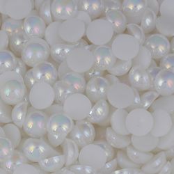Meia Perola ABS Sem Furo Irisada Luli 12mm 500g