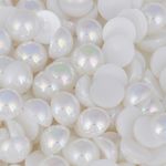 Meia Perola ABS Sem Furo Irisada Luli 16mm Branco Iris
