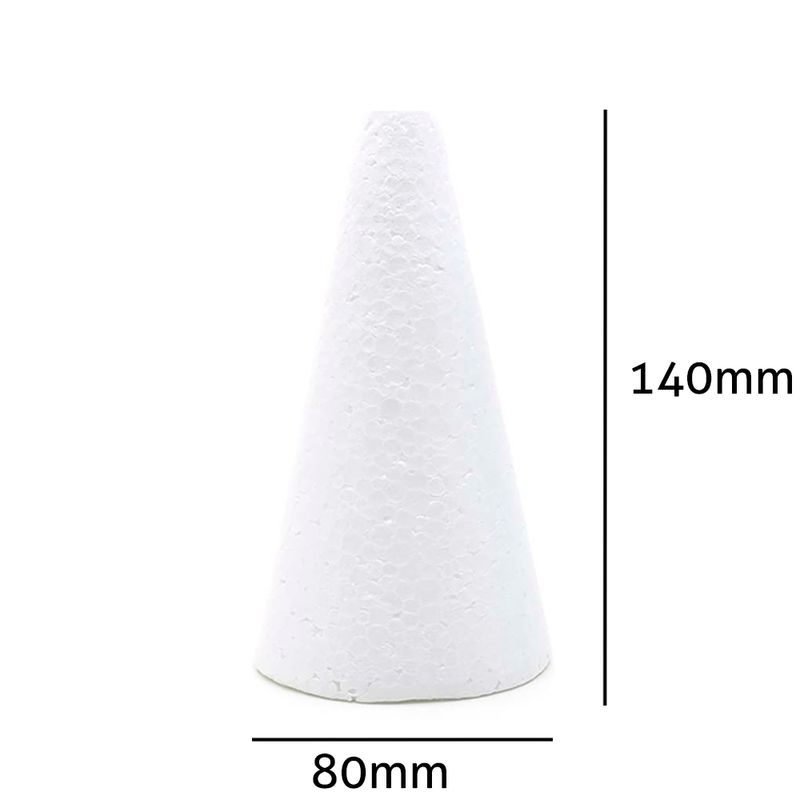Cone de Isopor Styroform Macico 80x140mm