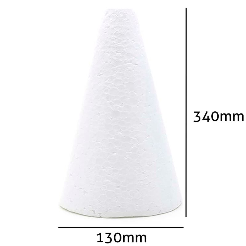 Cone de Isopor Styroform Macico 130x340mm
