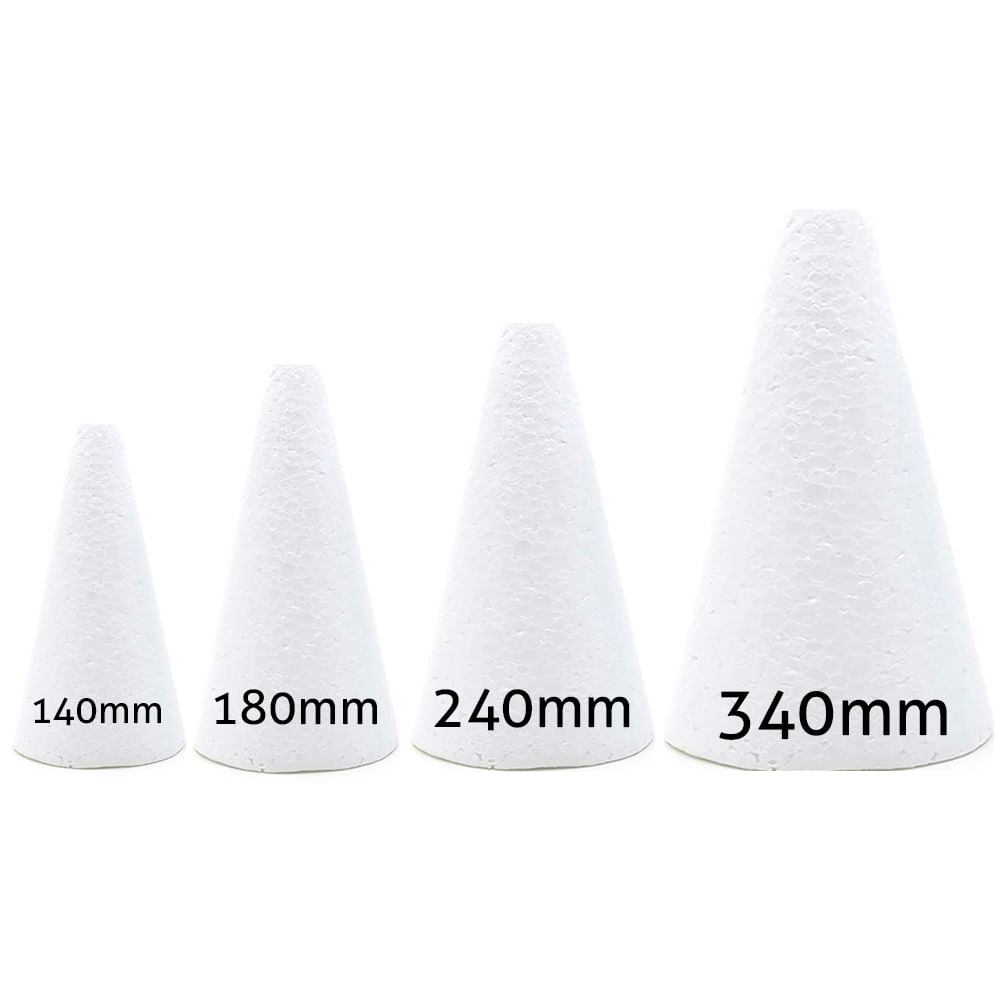 Cone de Isopor Styroform Macico 130x340mm