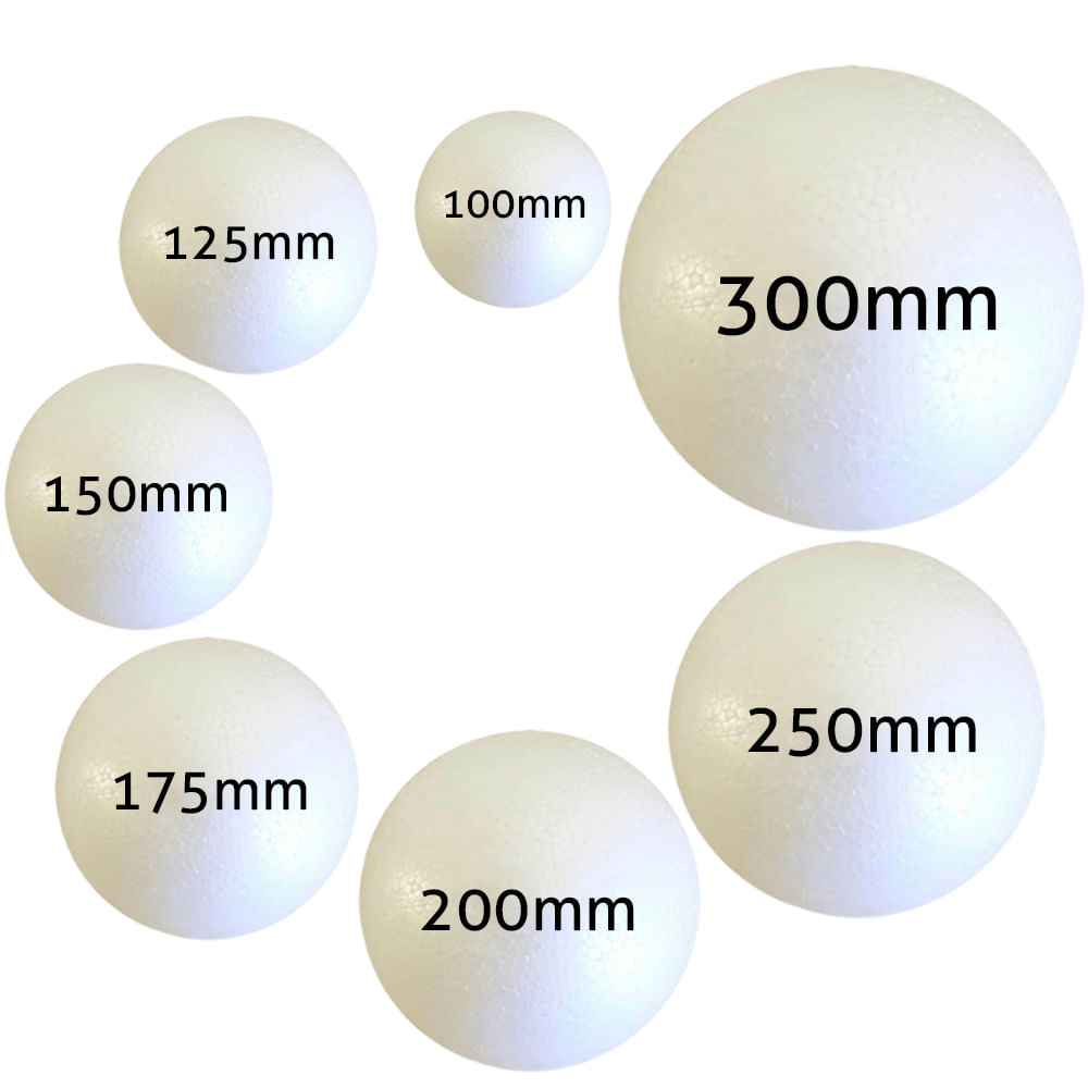 Bola De Isopor Oca Styroform 100mm Pacote Com 8un Maluli Armarinhos 5114