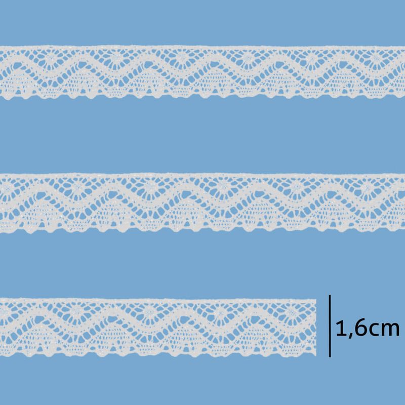 Renda de Algodao Paraiba Ref. 477436 1,6cm 20 Metros