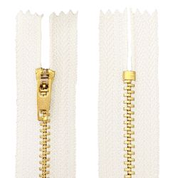 Ziper Fixo com Metal Dourado n°4 Luli com 18cm Pacote com 10un
