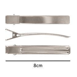 Bico de Pato Curvo cor Prata 8cm Luli Pacote com 100un