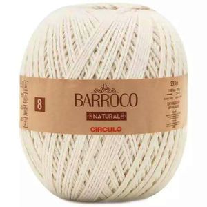 Barbante Barroco Natural Circulo 4/8 Rolo com 593 Metros